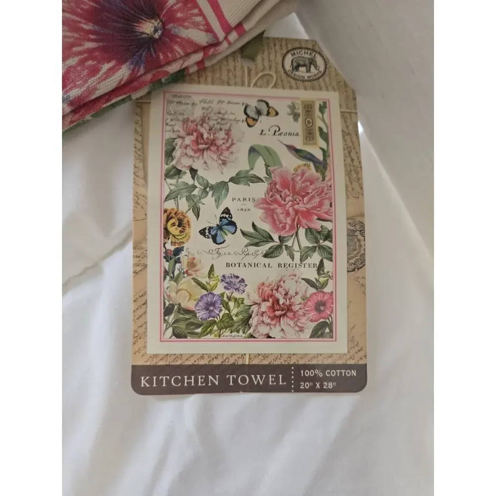 Michel Design Works Floral Garden Kitchen Towel NWT Tea Towel Cottage core
